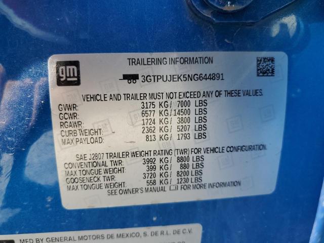 VIN 3GTPUJEK5NG644891 2022 GMC Sierra, K1500 Elevat... no.12