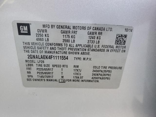 2015 CHEVROLET EQUINOX LS 2GNALAEK4F1111554  69601414