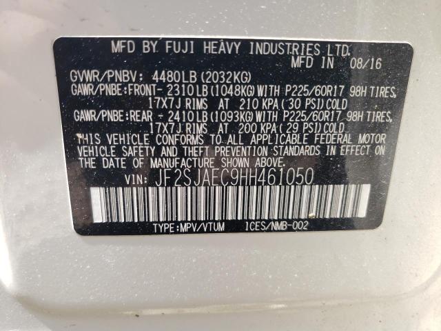 2017 SUBARU FORESTER 2 - JF2SJAEC9HH461050