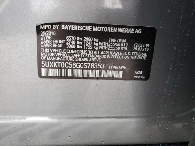 VIN 5UXKT0C56G0S78353 2016 BMW X5, Xdr40E no.13