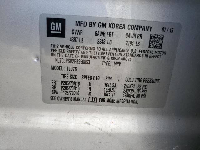 2017 CHEVROLET 150 EXP/CH KL7CJPSB2FB250853