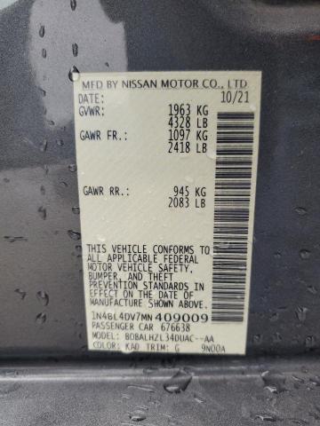 2021 NISSAN ALTIMA SV - 1N4BL4DV7MN409009