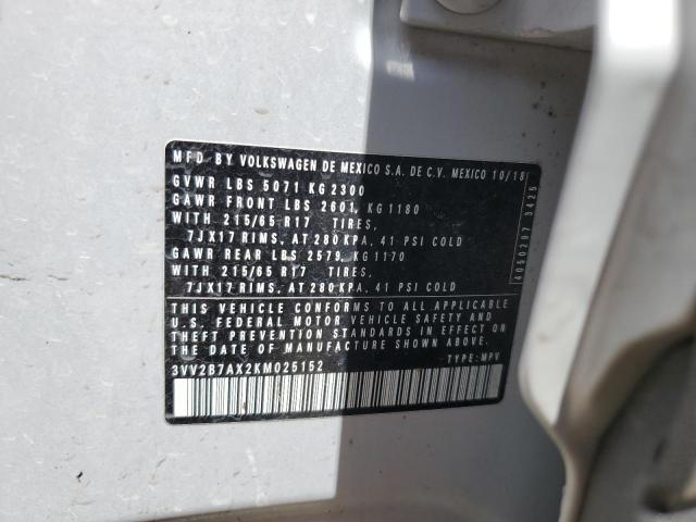 2019 VOLKSWAGEN TIGUAN SE - 3VV2B7AX2KM025152