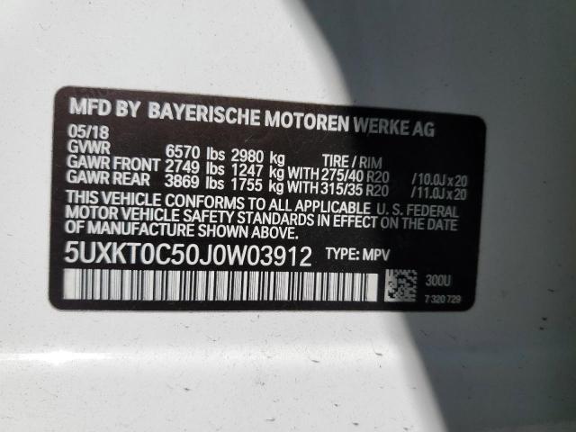 VIN 5UXKT0C50J0W03912 2018 BMW X5, Xdr40E no.13