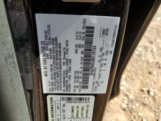 VIN 3FA6P0HD2KR159544 2019 Ford Fusion, SE no.13