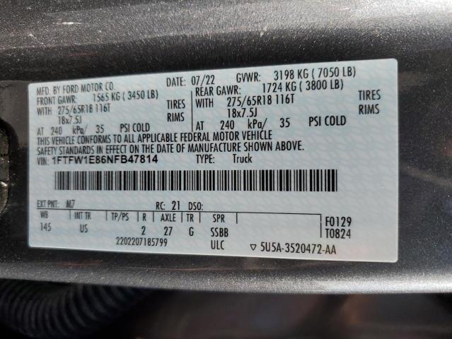 2022 FORD F150 SUPER - 1FTFW1E86NFB47814