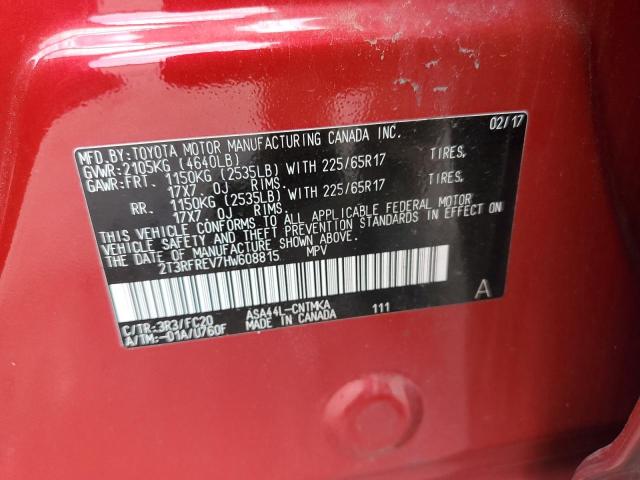 2017 TOYOTA RAV4 XLE - 2T3RFREV7HW608815
