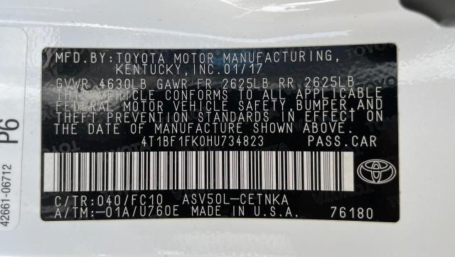 VIN 4T1BF1FK0HU734823 2017 Toyota Camry, LE no.10