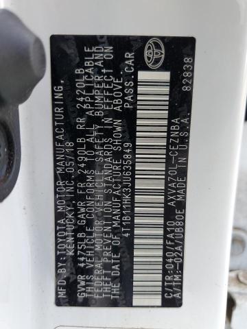 2018 TOYOTA CAMRY L - 4T1B11HK3JU635849