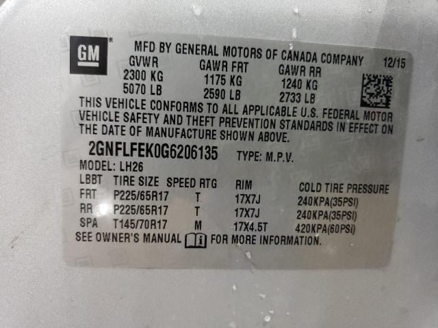 2016 CHEVROLET EQUINOX LT - 2GNFLFEK0G6206135