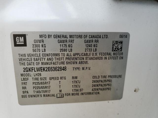 VIN 2GKFLWEK2E6362848 2014 GMC Terrain, Sle no.12