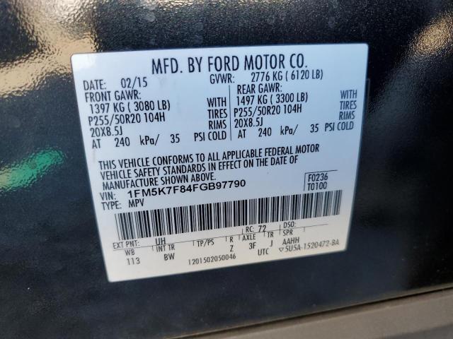 VIN 1FM5K7F84FGB97790 2015 FORD EXPLORER no.13