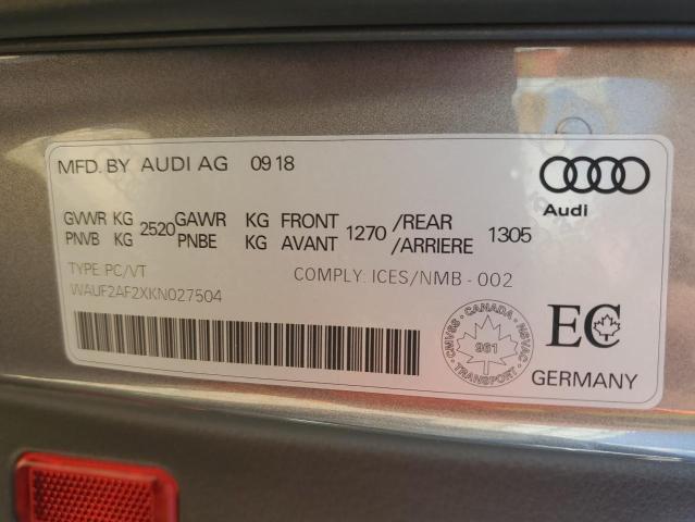 2019 AUDI A6 TECHNIK WAUF2AF2XKN027504
