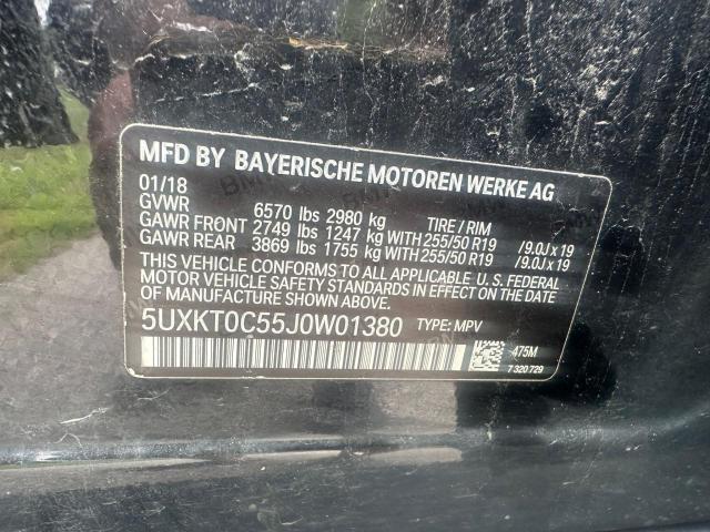 2018 BMW X5 XDR40E - 5UXKT0C55J0W01380