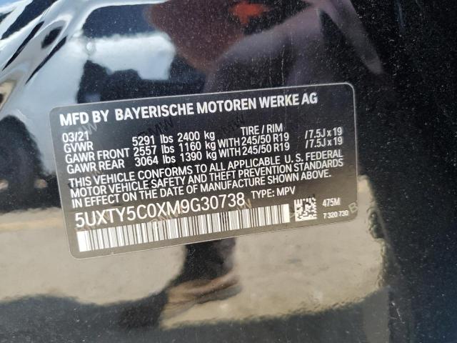 VIN 5UXTY5C0XM9G30738 2021 BMW X3, Xdrive30I no.13