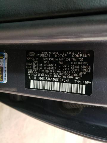 2016 HYUNDAI TUCSON LIM - KM8J33A44GU114578