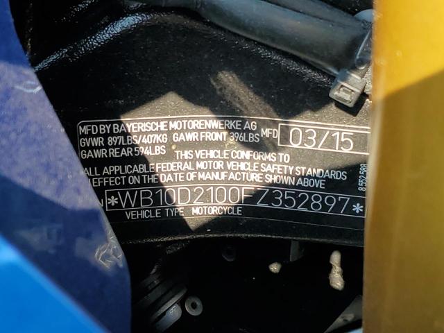 2015 BMW S 1000 RR - WB10D2100FZ352897