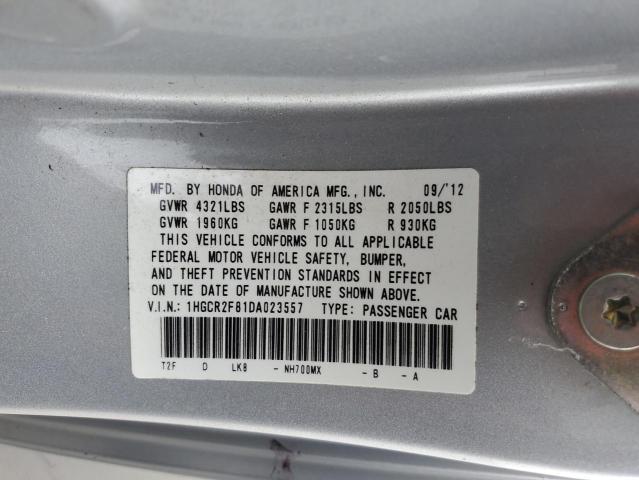 2013 HONDA ACCORD EXL 1HGCR2F81DA023557  67158694