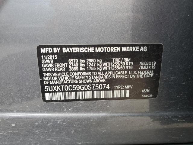 VIN 5UXKT0C59G0S75074 2016 BMW X5, Xdr40E no.13