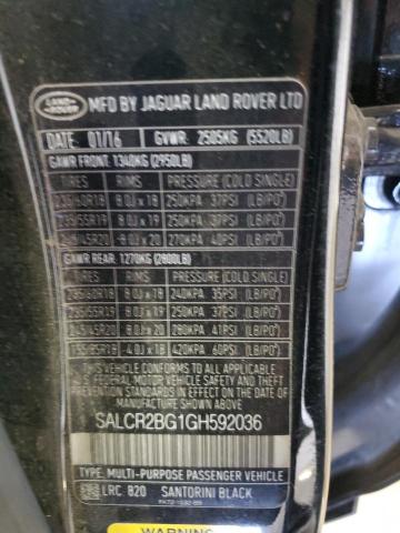 VIN SALCR2BG1GH592036 2016 Land Rover Discovery, Hse no.13