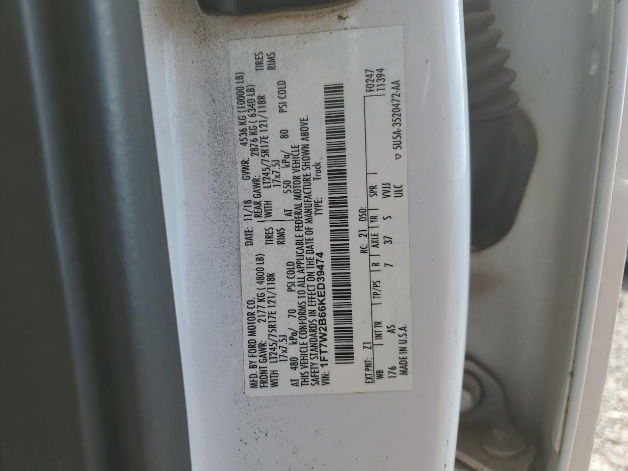 Lot #3177466844 2019 FORD F250 SUPER