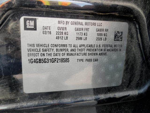 2016 BUICK LACROSSE - 1G4GB5G31GF218585