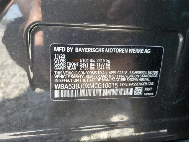 VIN WBA53BJ0XMCG10015 2021 BMW 5 Series, 540 I no.13