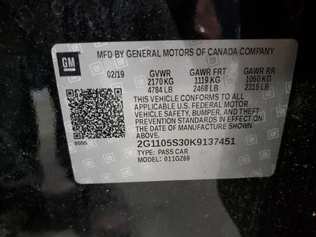 VIN 2G1105S30K9137451 2019 Chevrolet Impala, Premier no.12