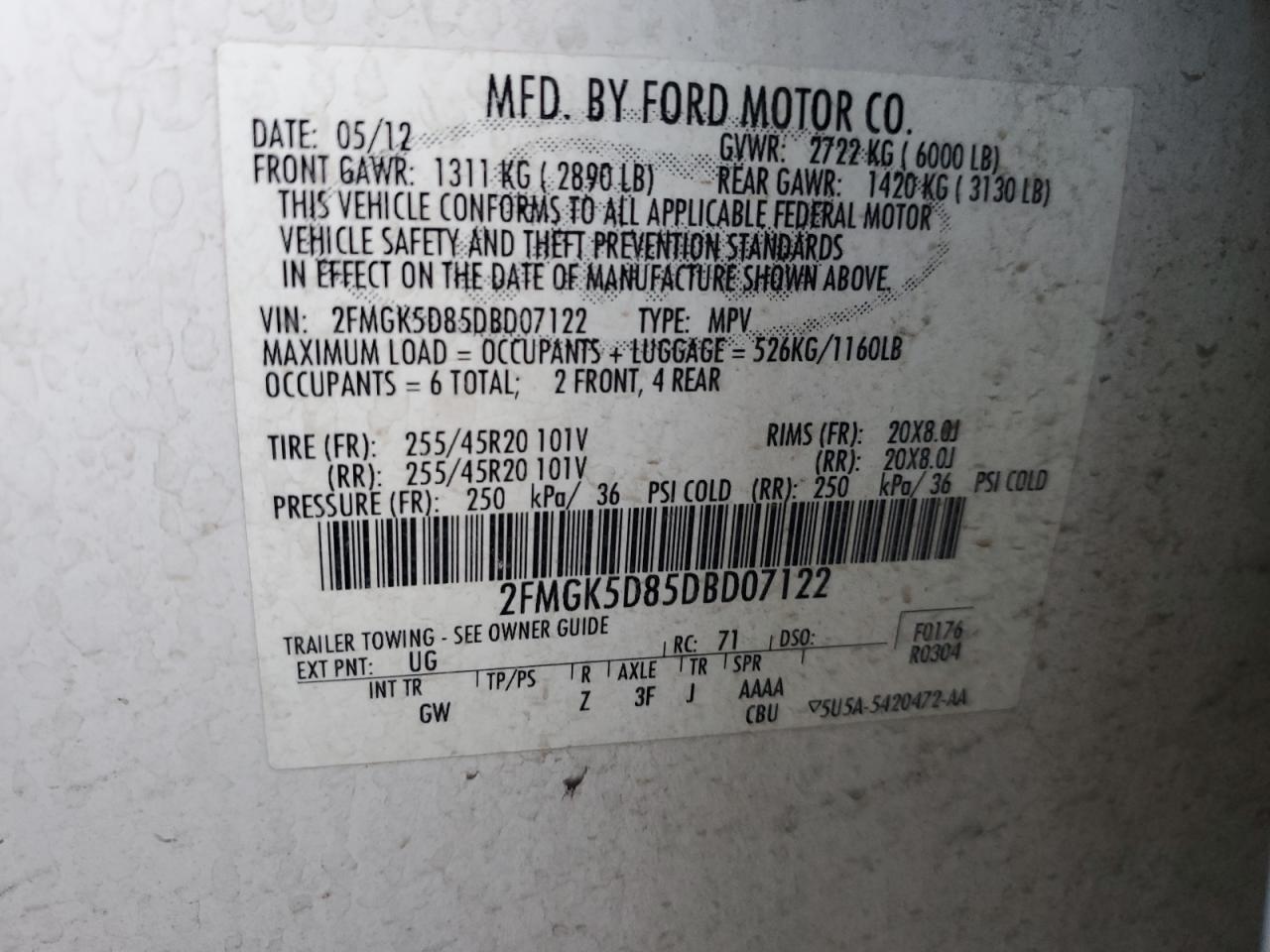 Lot #2993708168 2013 FORD FLEX LIMIT