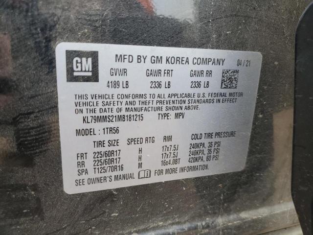 2021 CHEVROLET TRAILBLAZE - KL79MMS21MB181215