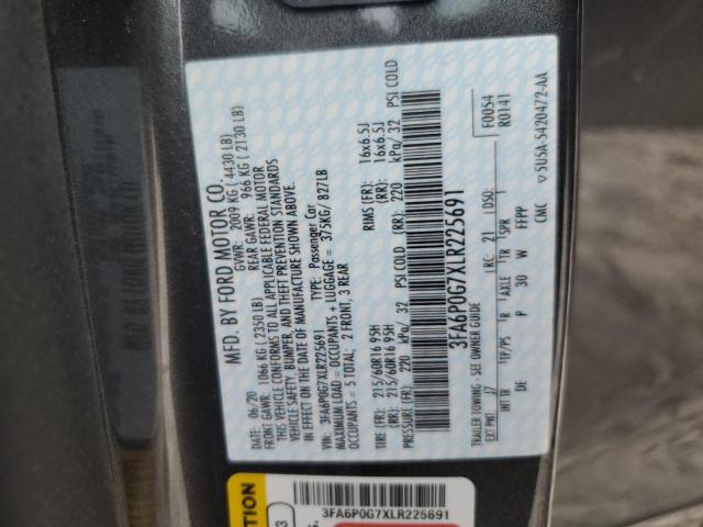 VIN 3FA6P0G7XLR225691 2020 Ford Fusion, S no.12