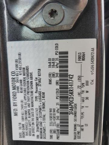 VIN 3FA6P0CD5KR141742 2019 Ford Fusion, Sel no.12