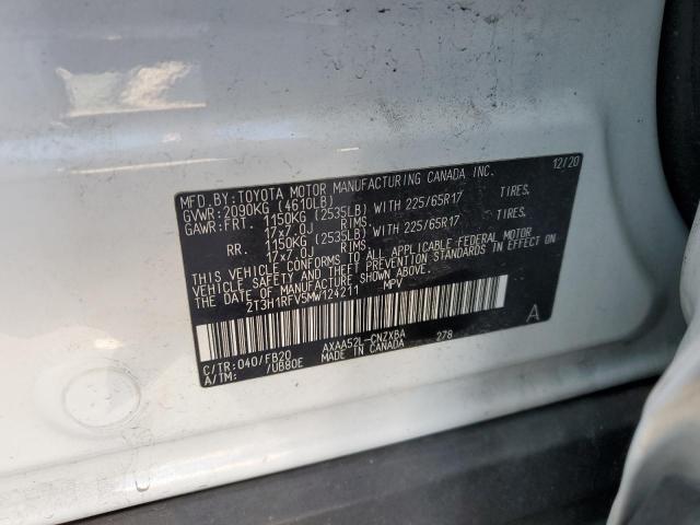 VIN 2T3H1RFV5MW124211 2021 Toyota RAV4, LE no.13