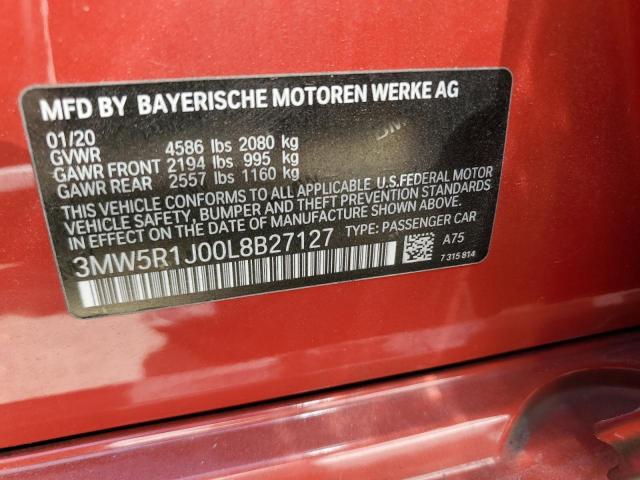 VIN 3MW5R1J00L8B27127 2020 BMW 3 Series, 330I no.13