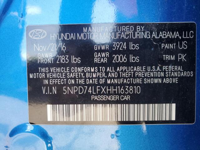 2017 HYUNDAI ELANTRA SE - 5NPD74LFXHH163810
