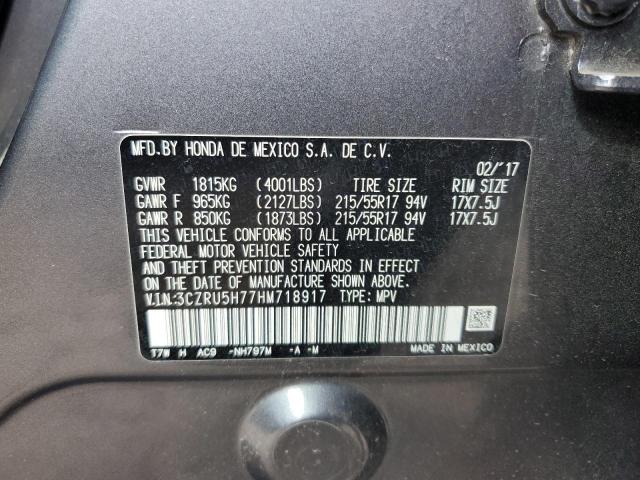 2017 HONDA HR-V EXL - 3CZRU5H77HM718917