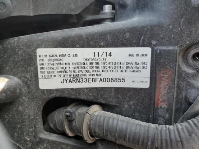 2015 YAMAHA FZ09 JYARN33E8FA006855