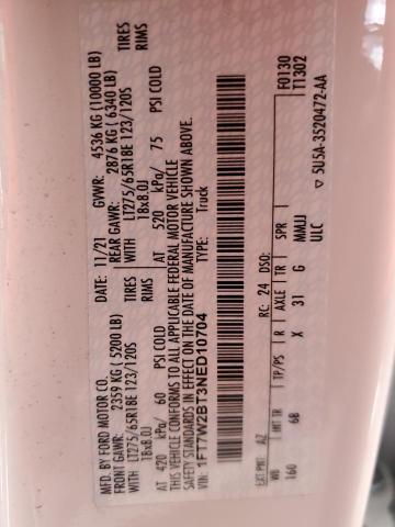 2022 FORD F250 SUPER - 1FT7W2BT3NED10704