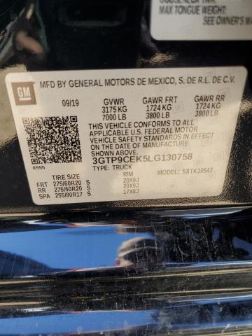2020 GMC SIERRA K15 - 3GTP9CEK5LG130758