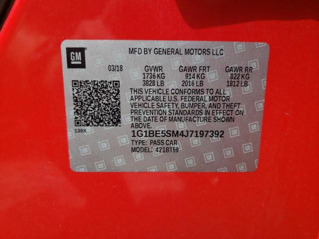 2018 CHEVROLET CRUZE LT - 1G1BE5SM4J7197392