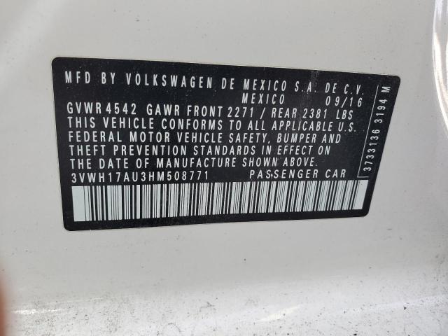2017 VOLKSWAGEN GOLF ALLTR - 3VWH17AU3HM508771