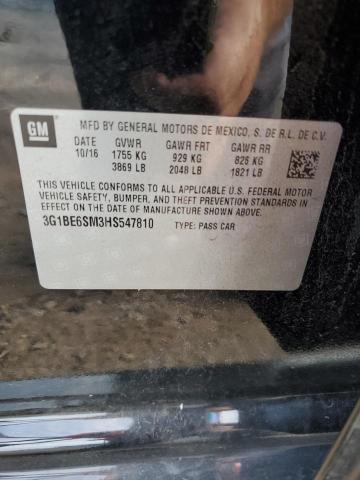 2017 CHEVROLET CRUZE LT - 3G1BE6SM3HS547810