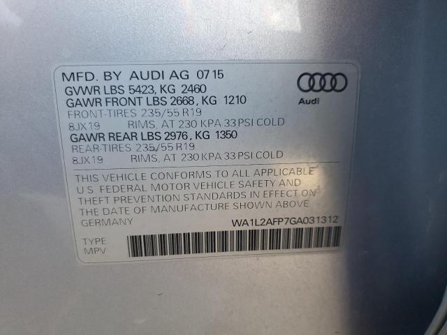 VIN WA1L2AFP7GA031312 2016 Audi Q5, Premium Plus no.14