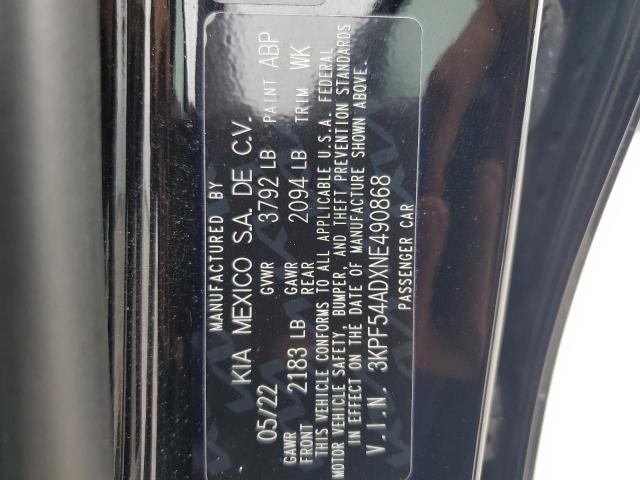 2022 KIA FORTE GT L - 3KPF54ADXNE490868