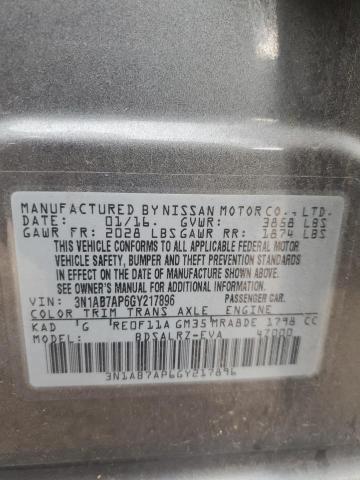 2016 NISSAN SENTRA S - 3N1AB7AP6GY217896