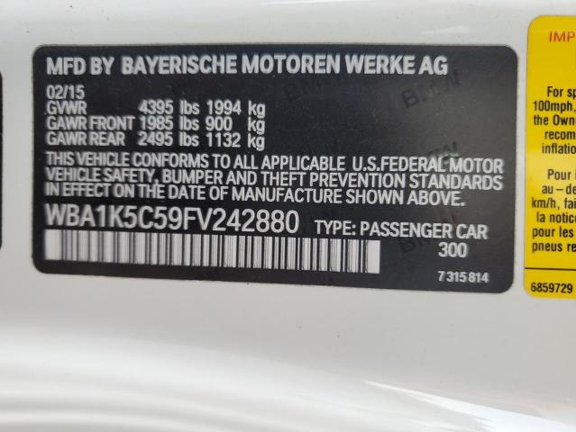 VIN WBA1K5C59FV242880 2015 BMW 2 Series, 228 I no.13