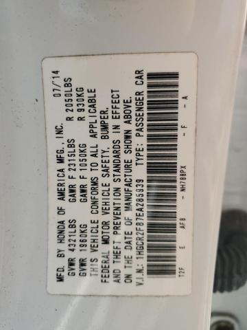 VIN 1HGCR2F87EA285939 2014 Honda Accord, Exl no.12