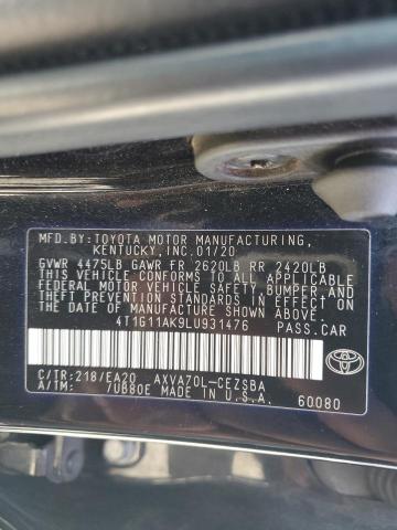 VIN 4T1G11AK9LU931476 2020 Toyota Camry, SE no.12