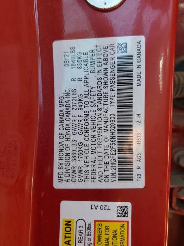 2022 HONDA CIVIC SPOR - 2HGFE2F56NH520900