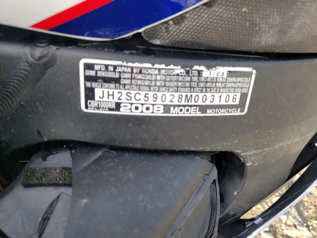 2008 HONDA CBR1000 RR JH2SC59028M003106